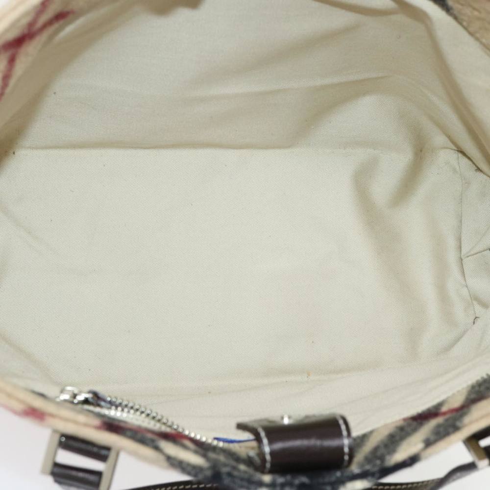 BURBERRY Nova Check Blue Label Tote Bag Wool Beige Auth bs6452 - Picture 12 of 16